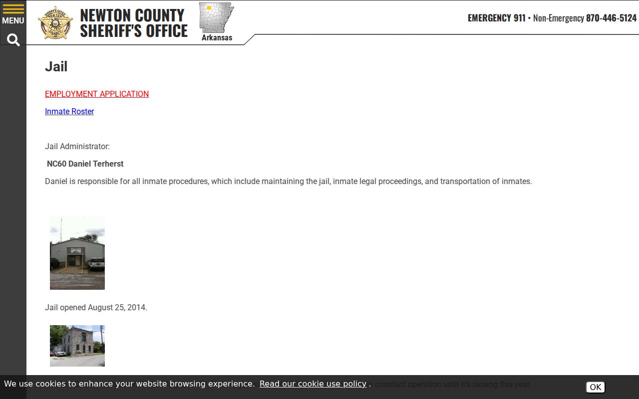 Newton County Jail official information page